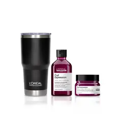 LOREAL PROFESSIONNEL - Set Curl Expression para Rizos Hidratados: Shampoo 300ml + Mascarilla 250ml + REGALO Termo