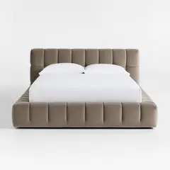 CRATE & BARREL - Cama Queen Cambria de Terciopelo