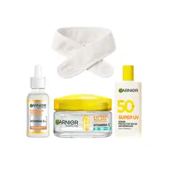 GARNIER - Rutina Express Aclara SPF: Hidratante + Serum + Fluido Protector Super UV