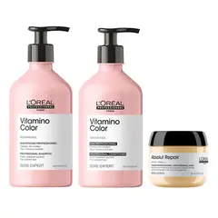 LOREAL PROFESSIONNEL - Pack Vitamino Color: Shampoo 500ml + Acondicionador 500ml + Regalo