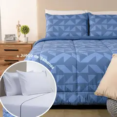 BENETTON - Juego De Cama: Edredón + Juego de Sábanas 200 Hilos 100% Algodón