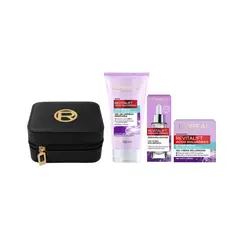 LOREAL PARIS - Rutina Hidratante Antibrillo: Gel de Limpieza + Crema Gel + Serum Hialuronico