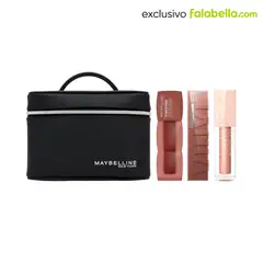 MAYBELLINE - Trio Labiales Nudes: Teddy Tint Mascara Tear + Vinyl Ink Punchy + Lifter Gloss Stone