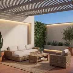 BASEMENT HOME - Juego De Sala De Terraza Jakarta Seccional Izquierdo - Sofá 1 Cuerpo + Mesa De Centro