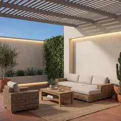 BASEMENT HOME - Juego De Sala De Terraza Jakarta Seccional Derecho - Sofá 1 Cuerpo + Mesa De Centro