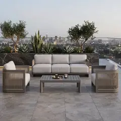 BASEMENT HOME - Juego De Sala de Terraza Dorfen con Cuerda y Resistente al Exterior