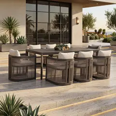 BASEMENT HOME - Juego de Comedor Terraza Dorfen con Cuerda y Resistente al Exterior