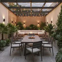 BASEMENT HOME - Juego De Comedor De Terraza Stone Extendible (6 a 8 Puestos)