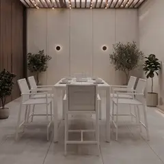 BASEMENT HOME - Juego De Bar De Terraza Blanco 6 Puestos