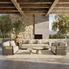 BASEMENT HOME - Juego De Sala De Terraza Gregory 4-1-1 + Set Mesas De Centro