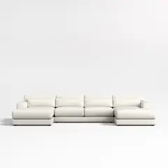 CRATE & BARREL - Seccional Retreat Con Doble Chaise Lounge 6 Cuerpos