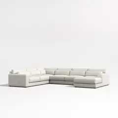 CRATE & BARREL - Seccional Retreat Con Chaise Lounge 6 Cuerpos Derecho