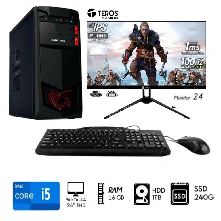 Computadora Pc Core I5 3.2 Ghz Ram 16Gb Disco 1Tb+SSD 240GB MONITOR 24