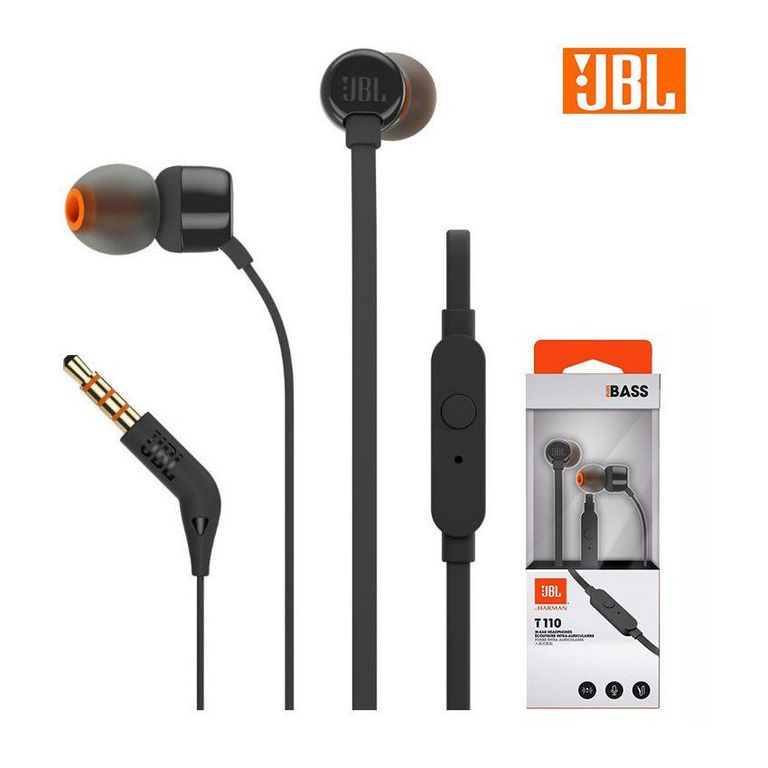 Audífonos T110 Negros Extra Bass Con Micrófono