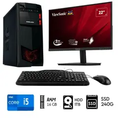 GENERICO - Computadora Pc Intel Core i5 3.2 Ghz Ram 16GB Disco 1TB+SSD 240GB MONITOR 22" .
