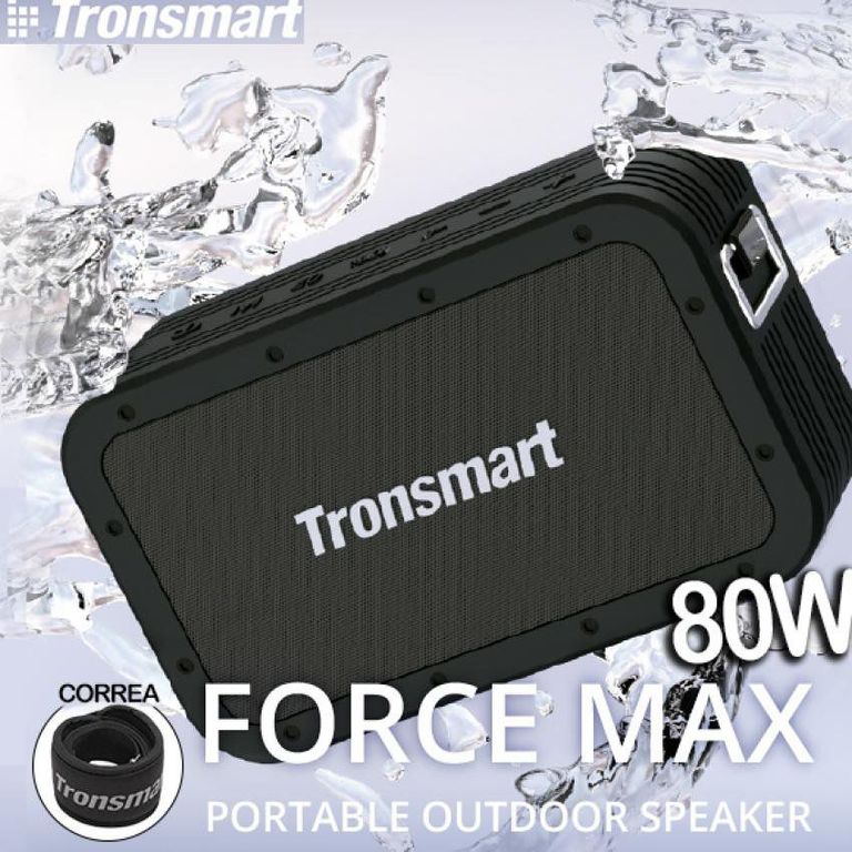 Force max 80w parlante bluetooth portatil pulse sound bass