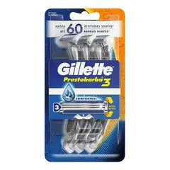 GILLETTE - Prestobarba3 máquinas desechables gel 6 unidades