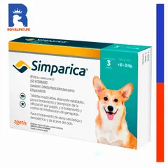 SIMPARICA - Antipulgas Para Perro 10 a 20 kg caja 3un