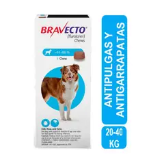 BRAVECTO - Antipulgas para Perros 1000 mg 20 - 40 Kg