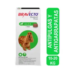 BRAVECTO - Antipulgas para Perros 500 mg 10 - 20 Kg