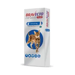 BRAVECTO - Antipulgas Plus Gatos 250 MG 2.8 - 6.25 Kg