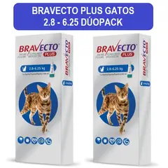 BRAVECTO - Para Gatos Spot-on 250 MG 2.8 - 6.25 Kg Dúopack