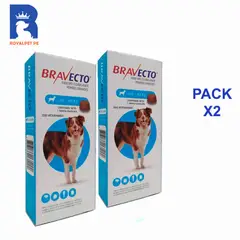BRAVECTO - 20-40 kg 1000 mg pack x2 Antipulgas para perro