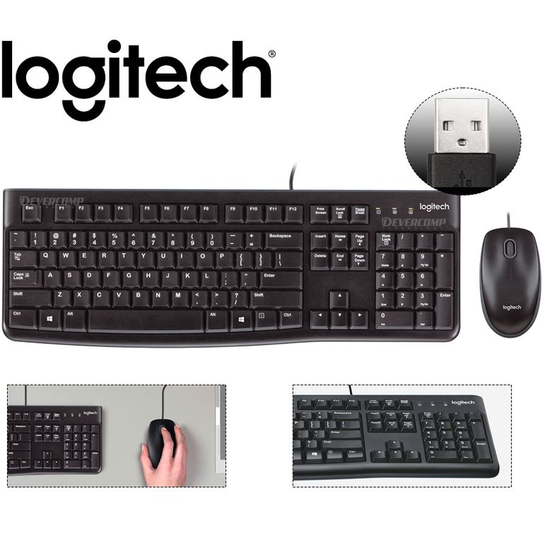 Teclado y Mouse MK120 USB Black