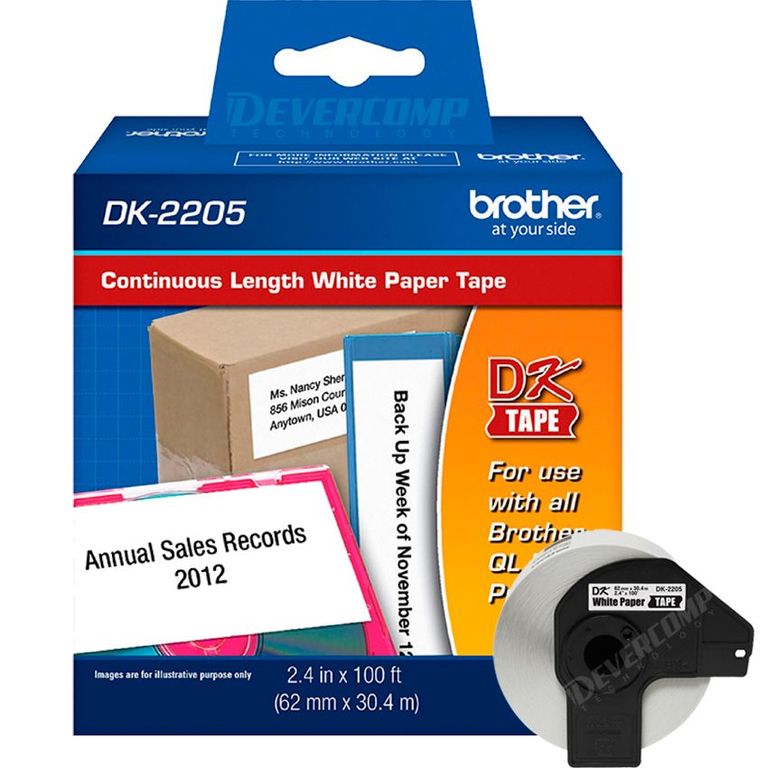 Cinta DK-2205 (62 mm x 30,4 m) para etiquetadora