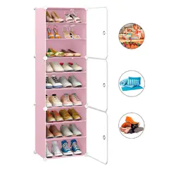 GENERICO - Zapatera organizador 9 niveles multiusos rosado