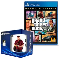 SONY - Grand theft auto V Premium Edition PlayStation 4 GTA V (euro) +taza