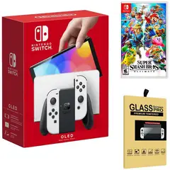 NINTENDO - Consola Switch Oled Blanco  Super Smash Bros  Mica.