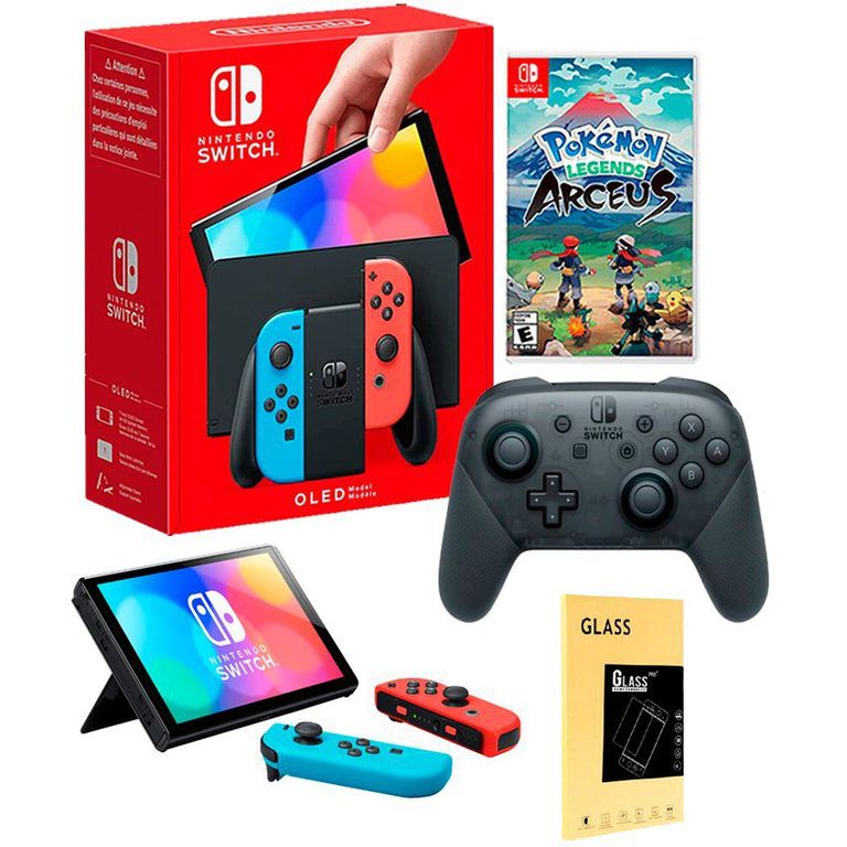 Consola Switch Oled Neon Pokemon Arcues Pro ControllerMica.