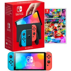 NINTENDO - Consola Switch Oled Neón + Mario Kart 8 Deluxe.