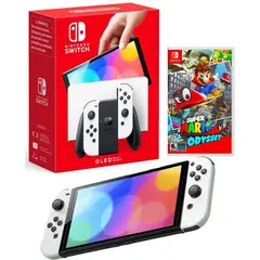 NINTENDO - Consola Switch Oled Blanco  Mario Odyssey.
