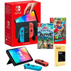 NINTENDO - Consola Switch Oled Neon Pokemon Arcues Mario Odyssey Mica.