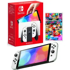 NINTENDO - Consola Switch Oled Blanco + Mario Kart 8 Deluxe.