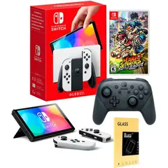 NINTENDO - Consola Switch Oled B  Mario Strikers  Pro Controller Mica.
