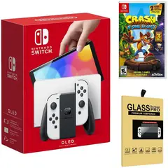 NINTENDO - Consola Switch Oled Blanco  Crash Bandicoot Trilogy  Mica.