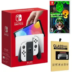 NINTENDO - Consola Switch Oled Blanco + Luigis Mansion 3 + Mica.