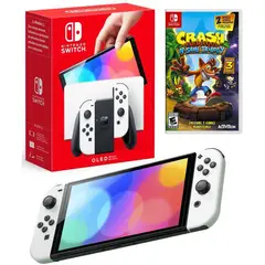 NINTENDO - Consola Switch Oled Blanco  Crash Bandicoot Trilogy.