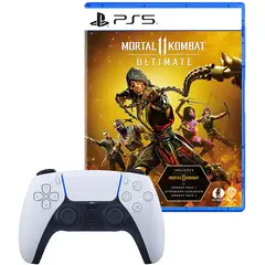 SONY - Mando Playstation 5 Dualsense Blanco + Mortal Kombat 11 Ultimate