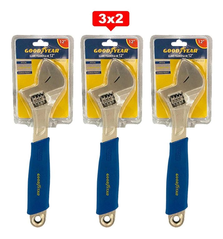 Llave francesa ajustable de 12" pulgadas 3x2