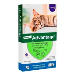 ADVANTAGE - Pipeta antipulgas para gatos mayores a 4 kg