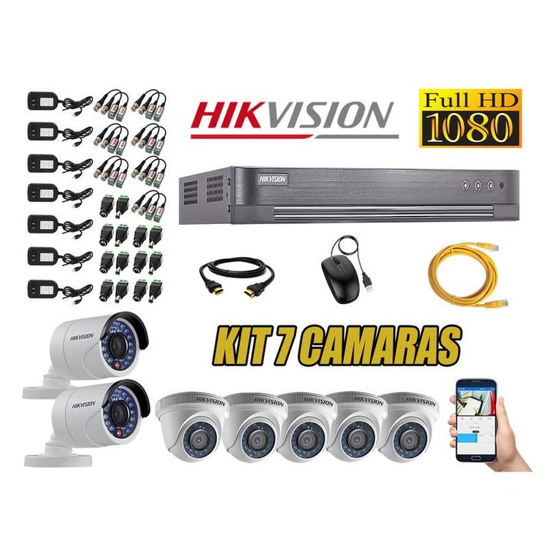 CÁMARAS SEGURIDAD KIT 7 FULL HD 1080P + CABLE HDMI