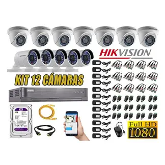 HIKVISION - CÁMARAS SEGURIDAD KIT 12 FULL HD 1080P + DISCO 1TB