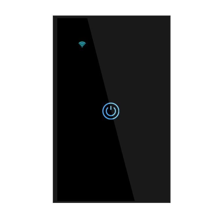 Interruptor Inteligente Wifi Táctil 1 Botón Con/Sin Neutro Negro
