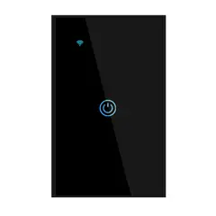 OEM - Interruptor Inteligente Wifi Táctil 1 Botón Con/Sin Neutro Negro