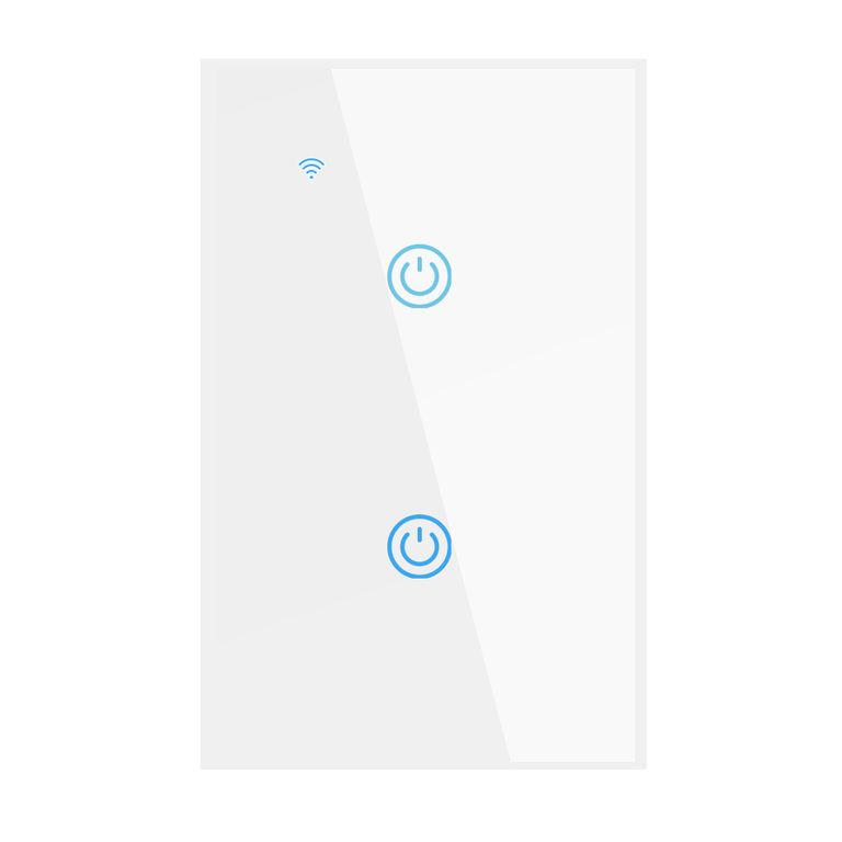 Interruptor Inteligente Wifi Táctil 2 Botones Con/Sin Neutro Blanco