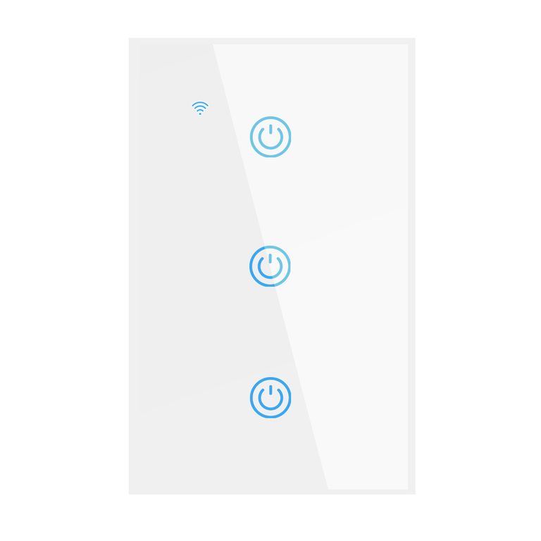 Interruptor Inteligente Wifi Táctil 3 Botones Con/Sin Neutro Blanco